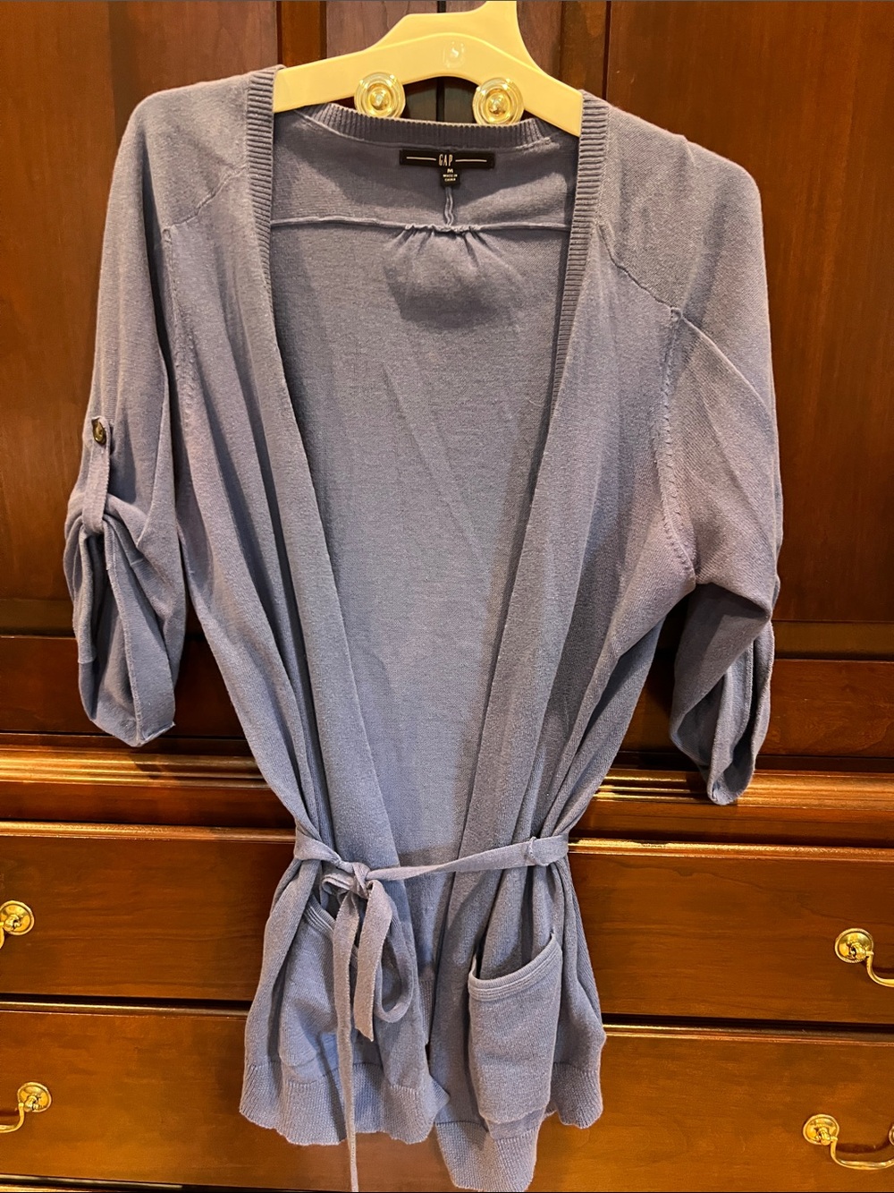 GAP Light Blue Knit Belted Robe Cardigan